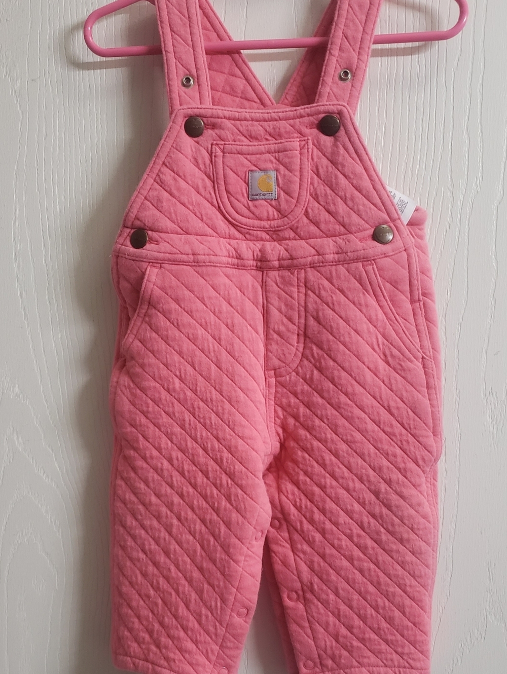 Carhartt Pink Quilted Baby Overalls